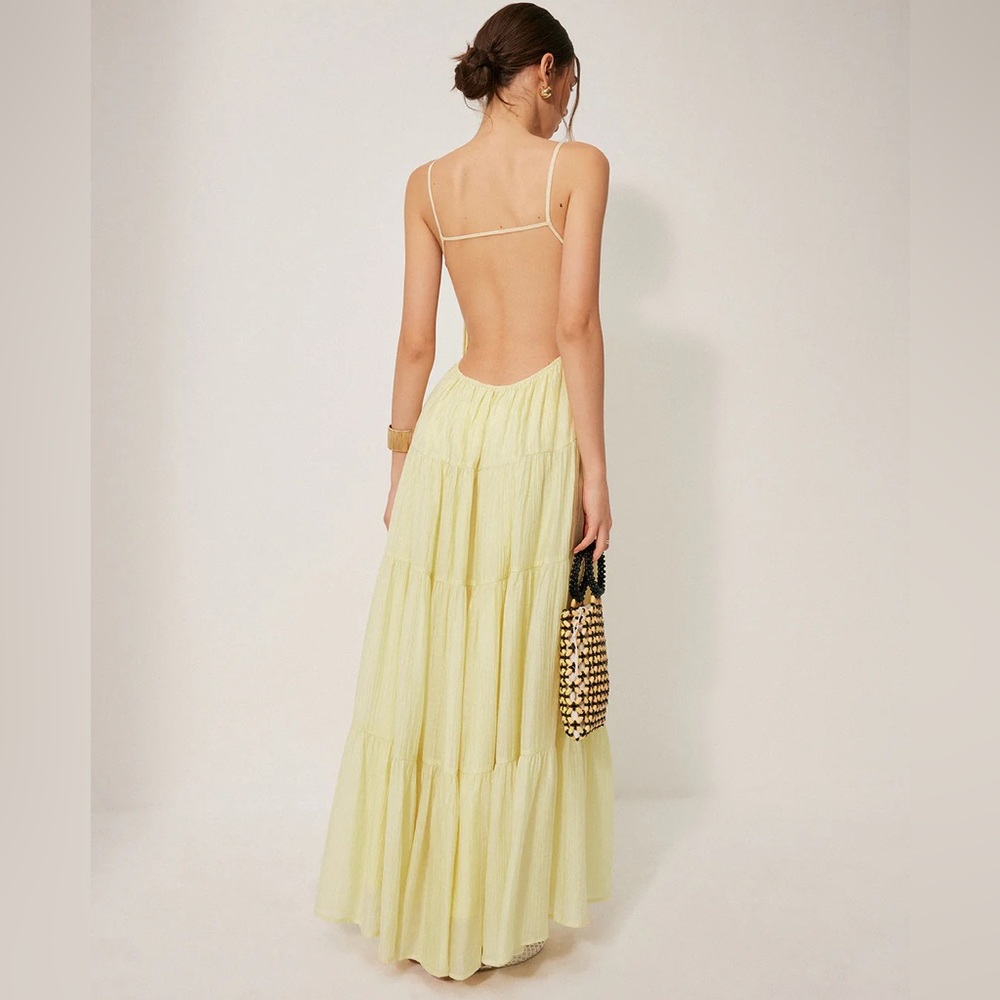 Pleated Backless Tiered Cami Dress - Picture 5 of 7